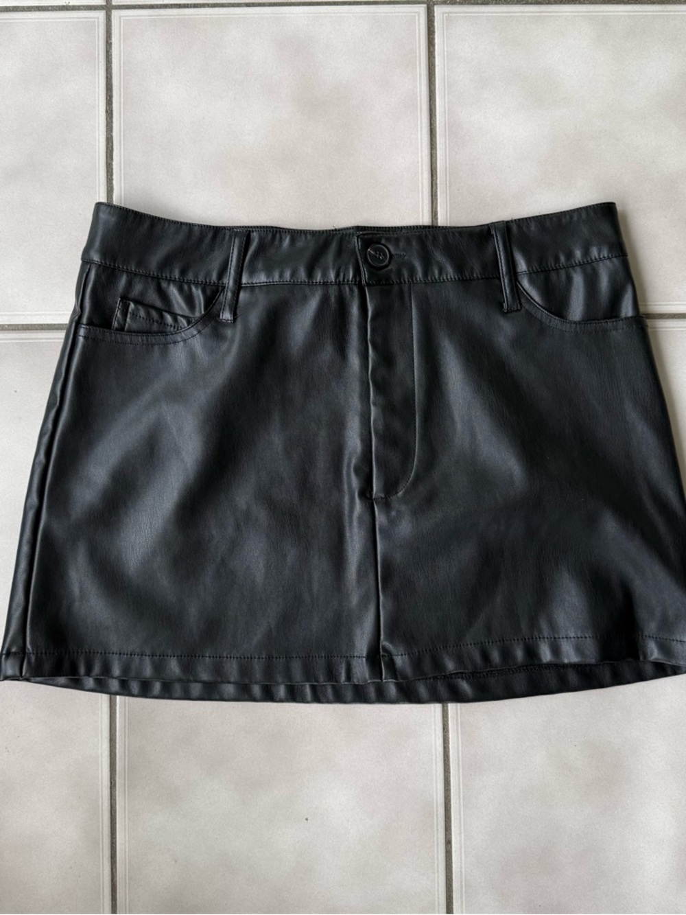 Fashion Nova Black Faux Leather Mini Skirt